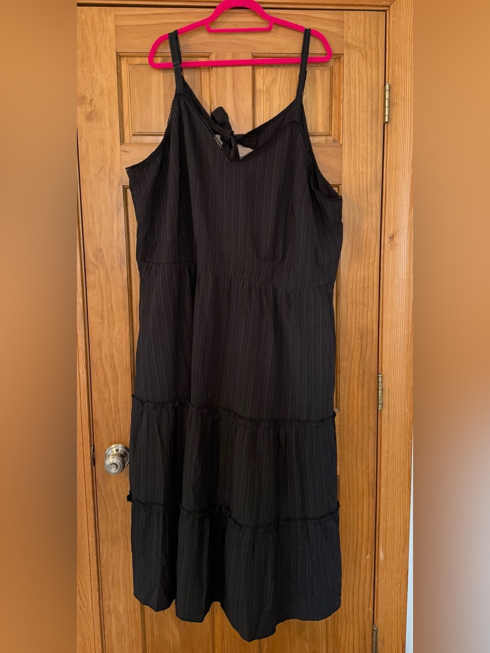 Bloom Chic Black Women's Tiered Cami Maxi Dress